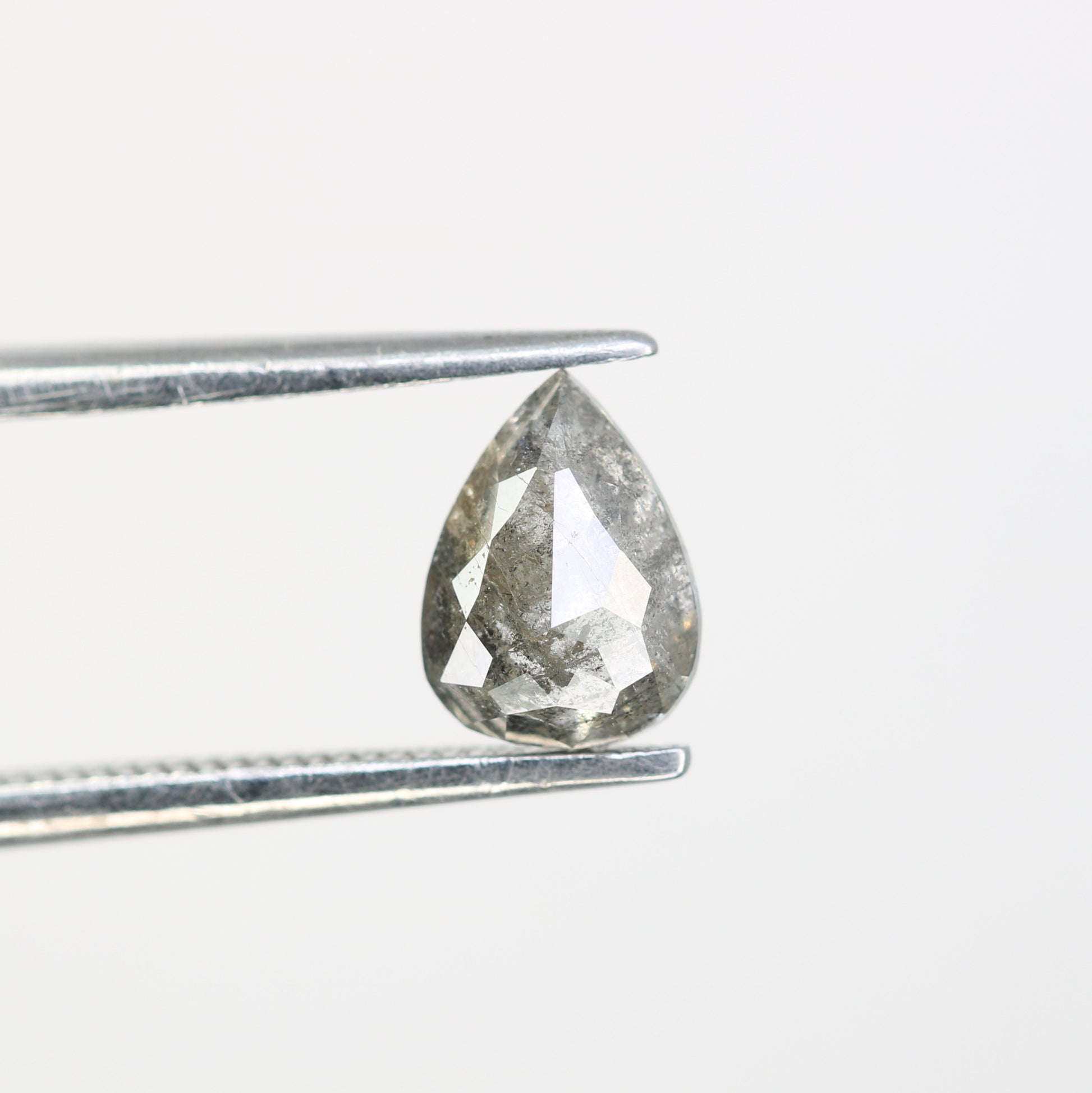 0.88 CT Salt And Pepper Pear Cut Natural Diamond For Engagement Ring - JayKrishna Diamond