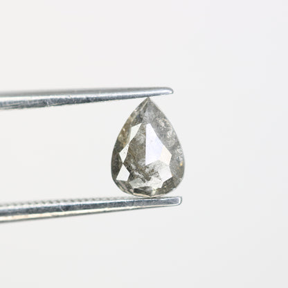 0.88 CT Salt And Pepper Pear Cut Natural Diamond For Engagement Ring - JayKrishna Diamond