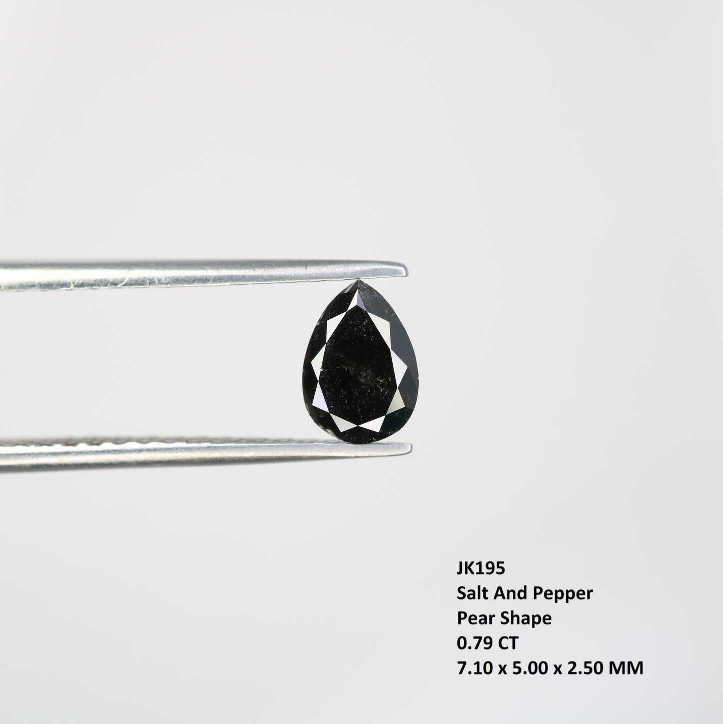 0.79 CT Pear Shape Salt And Pepper Loose Diamond For Engagement Ring - JayKrishna Diamond