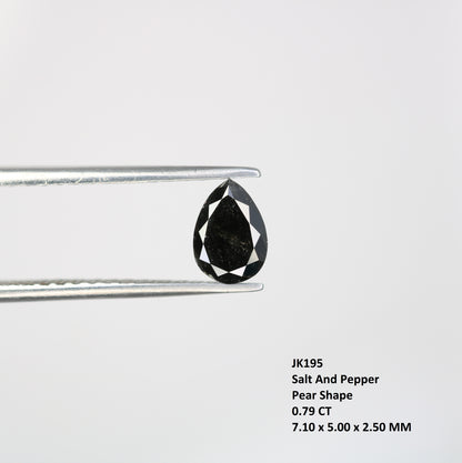 0.79 CT Pear Shape Salt And Pepper Loose Diamond For Engagement Ring - JayKrishna Diamond