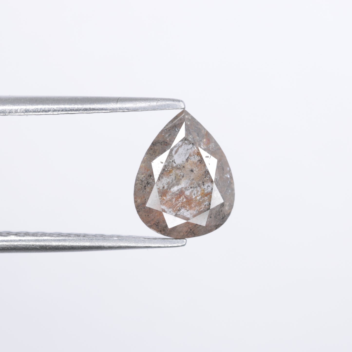 1.45 CT Pear Shape Natural Salt And Pepper Diamond For Wedding Anniversary Ring - JayKrishna Diamond