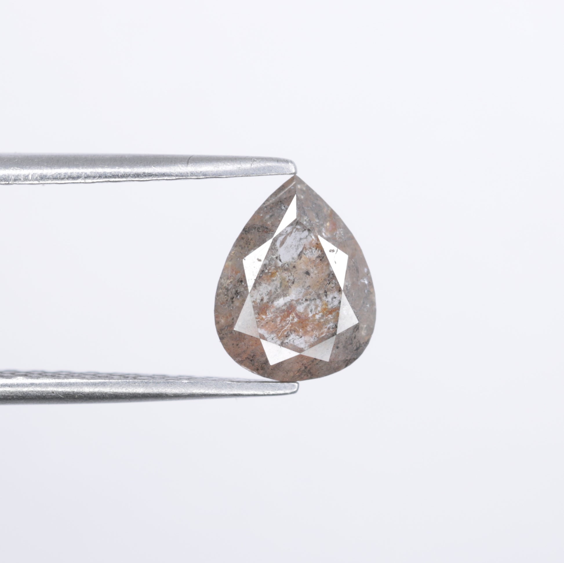 1.45 CT Pear Shape Natural Salt And Pepper Diamond For Wedding Anniversary Ring - JayKrishna Diamond