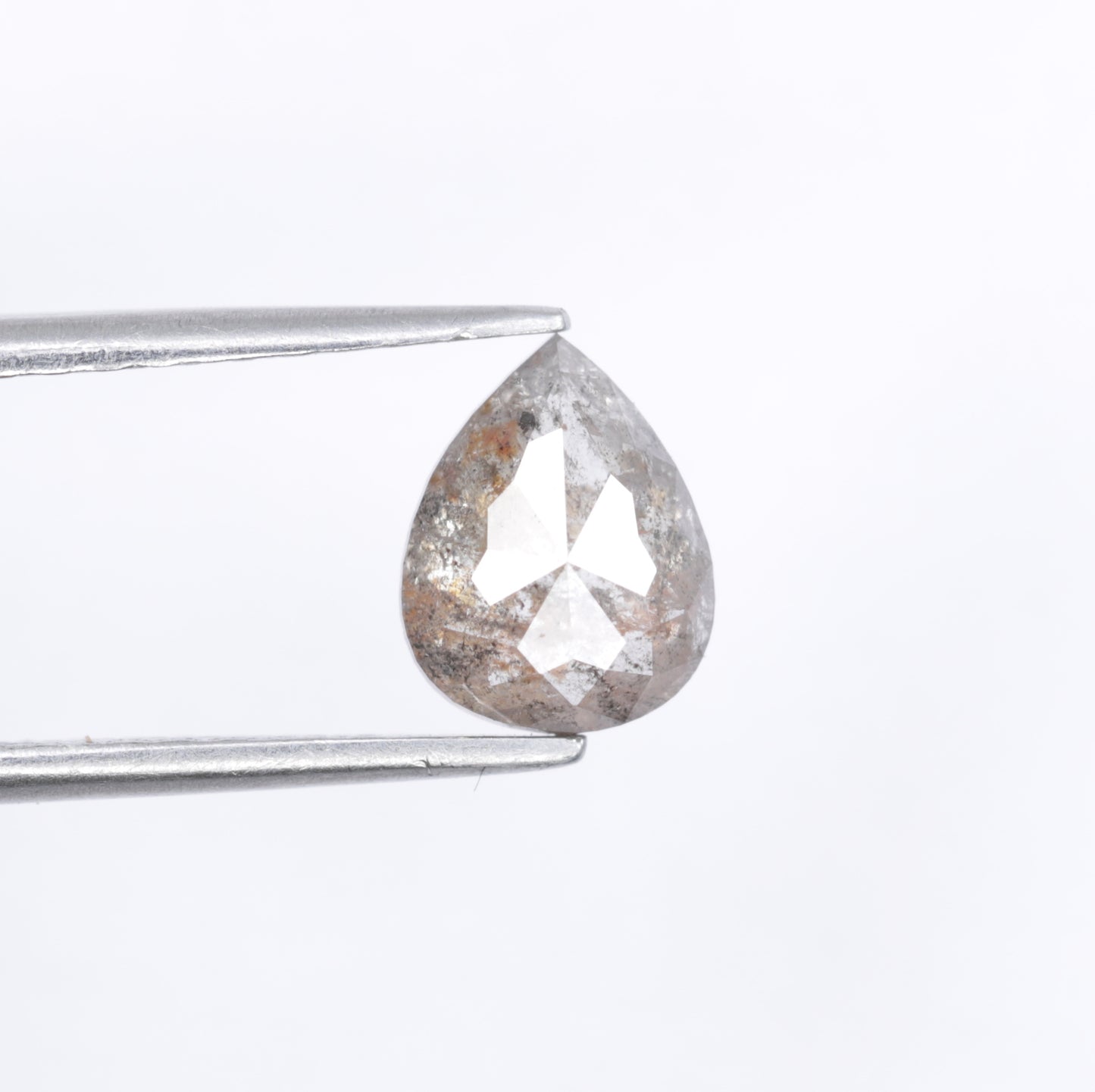 1.45 CT Pear Shape Natural Salt And Pepper Diamond For Wedding Anniversary Ring - JayKrishna Diamond