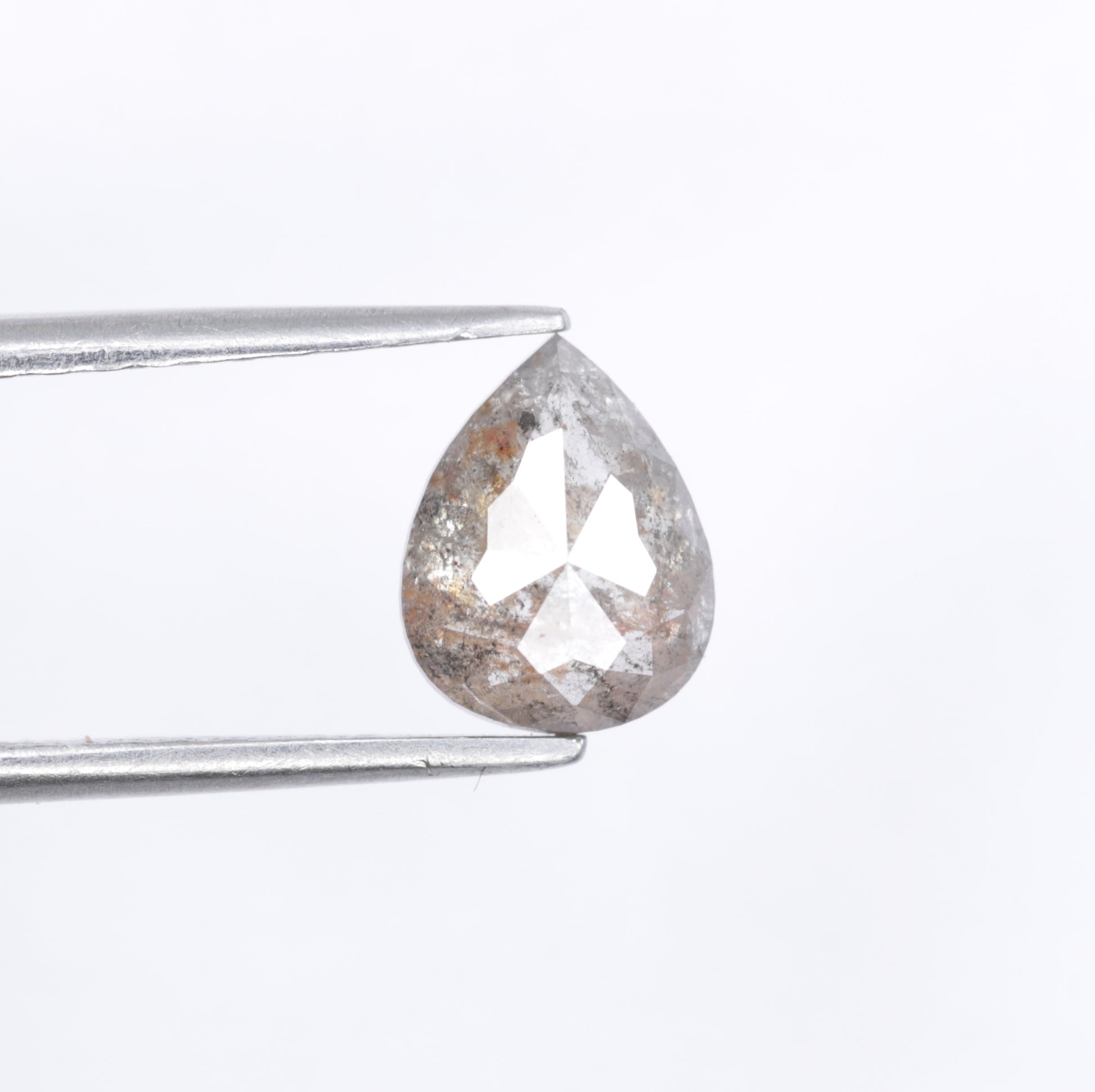 1.45 CT Pear Shape Natural Salt And Pepper Diamond For Wedding Anniversary Ring - JayKrishna Diamond