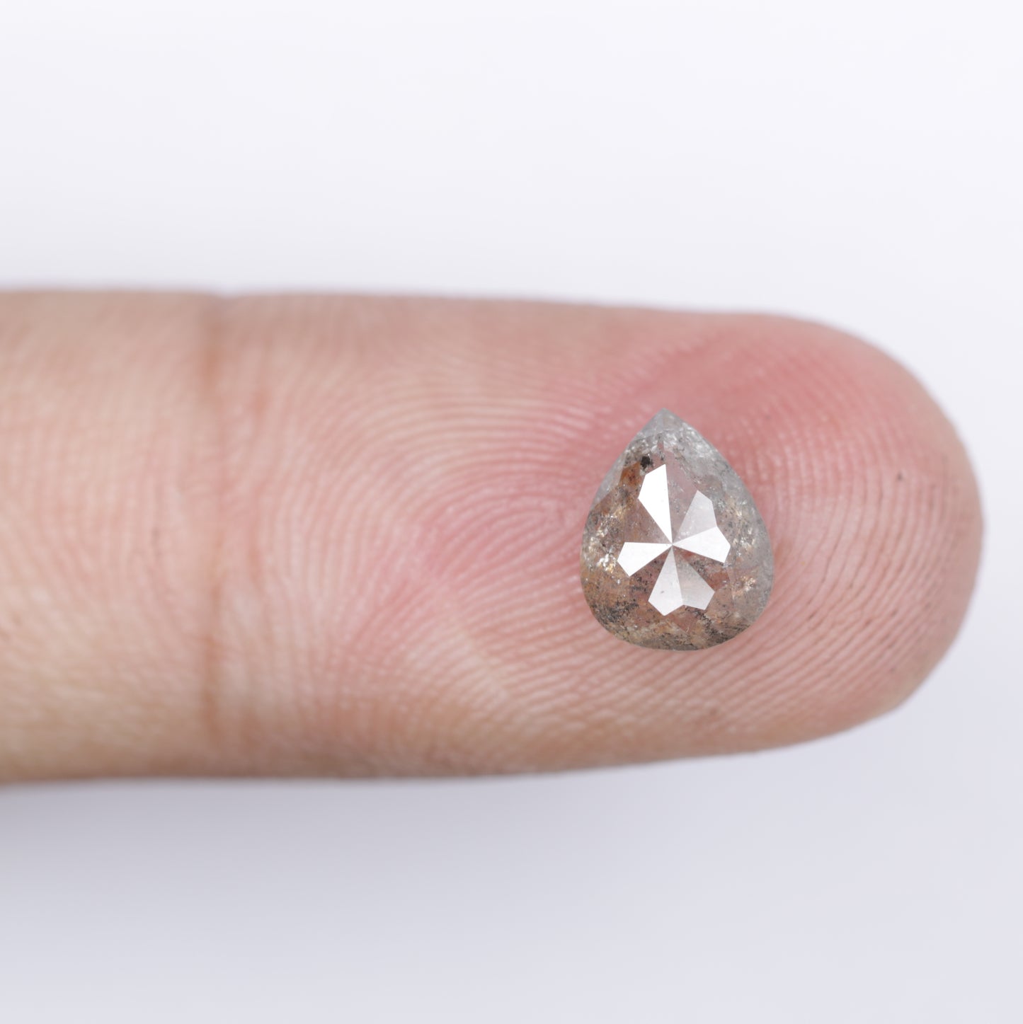 1.45 CT Pear Shape Natural Salt And Pepper Diamond For Wedding Anniversary Ring - JayKrishna Diamond