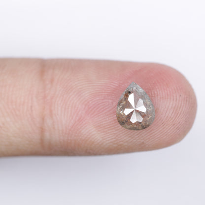 1.45 CT Pear Shape Natural Salt And Pepper Diamond For Wedding Anniversary Ring - JayKrishna Diamond