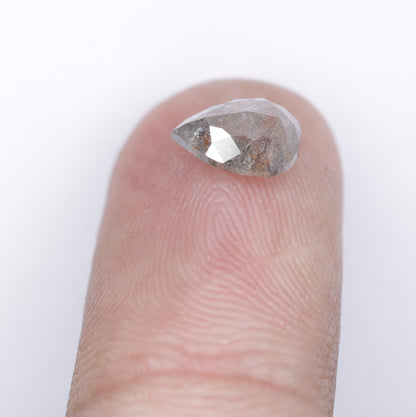 1.45 CT Pear Shape Natural Salt And Pepper Diamond For Wedding Anniversary Ring - JayKrishna Diamond