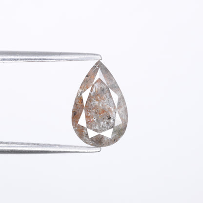 1.31 CT Fancy Pear Shape Salt And Pepper Diamond For Wedding Ring - JayKrishna Diamond