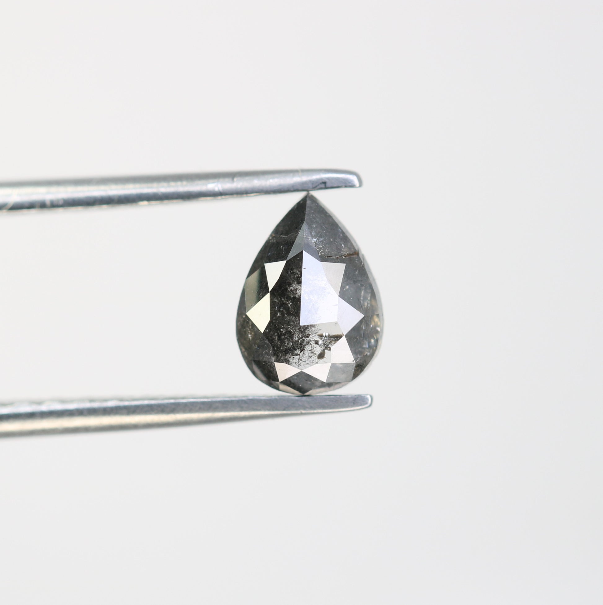 0.90 CT Salt And Pepper Loose Pear Cut Diamond For Engagement Ring - JayKrishna Diamond