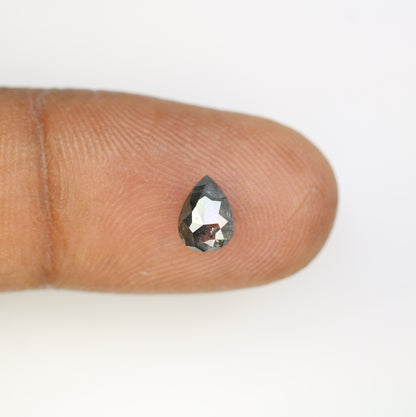 0.90 CT Salt And Pepper Loose Pear Cut Diamond For Engagement Ring - JayKrishna Diamond