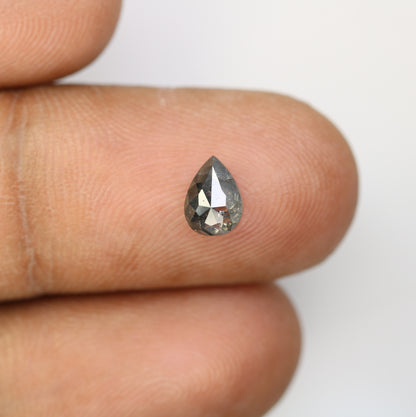 0.90 CT Salt And Pepper Loose Pear Cut Diamond For Engagement Ring - JayKrishna Diamond