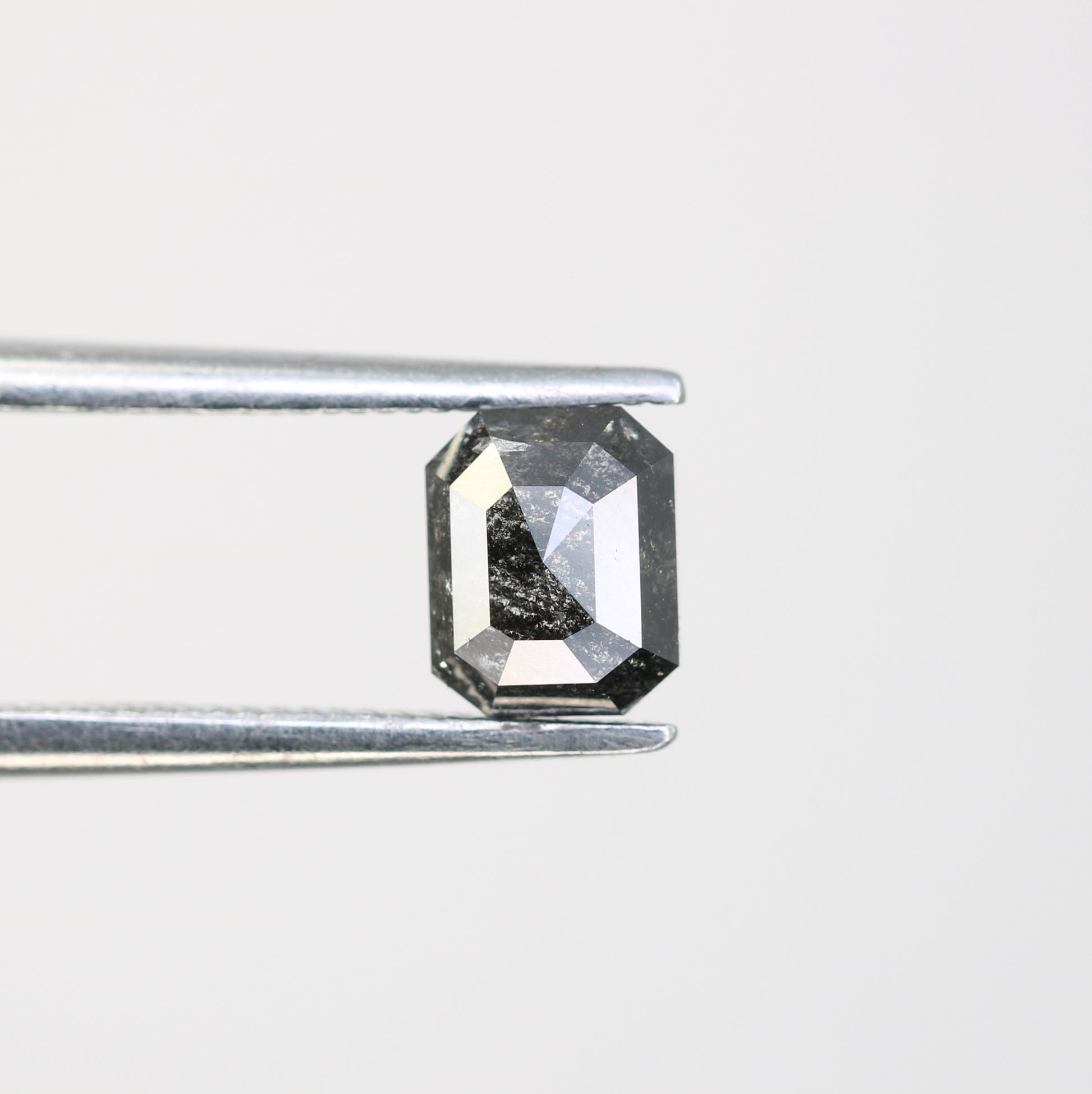 0.88 CT Salt And Pepper Emerald Cut Natural Diamond For Engagement Ring - JayKrishna Diamond