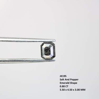 0.88 CT Salt And Pepper Emerald Cut Natural Diamond For Engagement Ring - JayKrishna Diamond