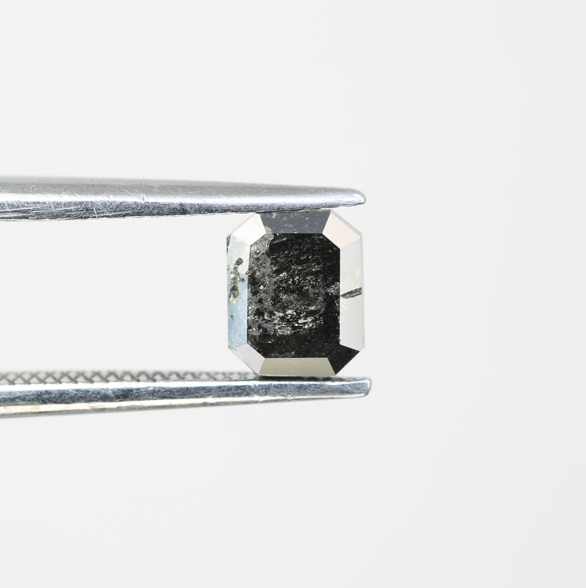 0.88 CT Salt And Pepper Emerald Cut Natural Diamond For Engagement Ring - JayKrishna Diamond