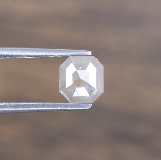 0.66 CT Unique Asscher Shape Natural Grey Diamond for Promise Ring - Distinctive Gemstone for Custom Jewelry Designs - JayKrishna Diamond