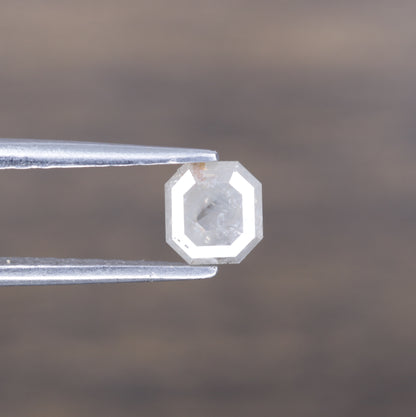 0.66 CT Unique Asscher Shape Natural Grey Diamond for Promise Ring - Distinctive Gemstone for Custom Jewelry Designs - JayKrishna Diamond