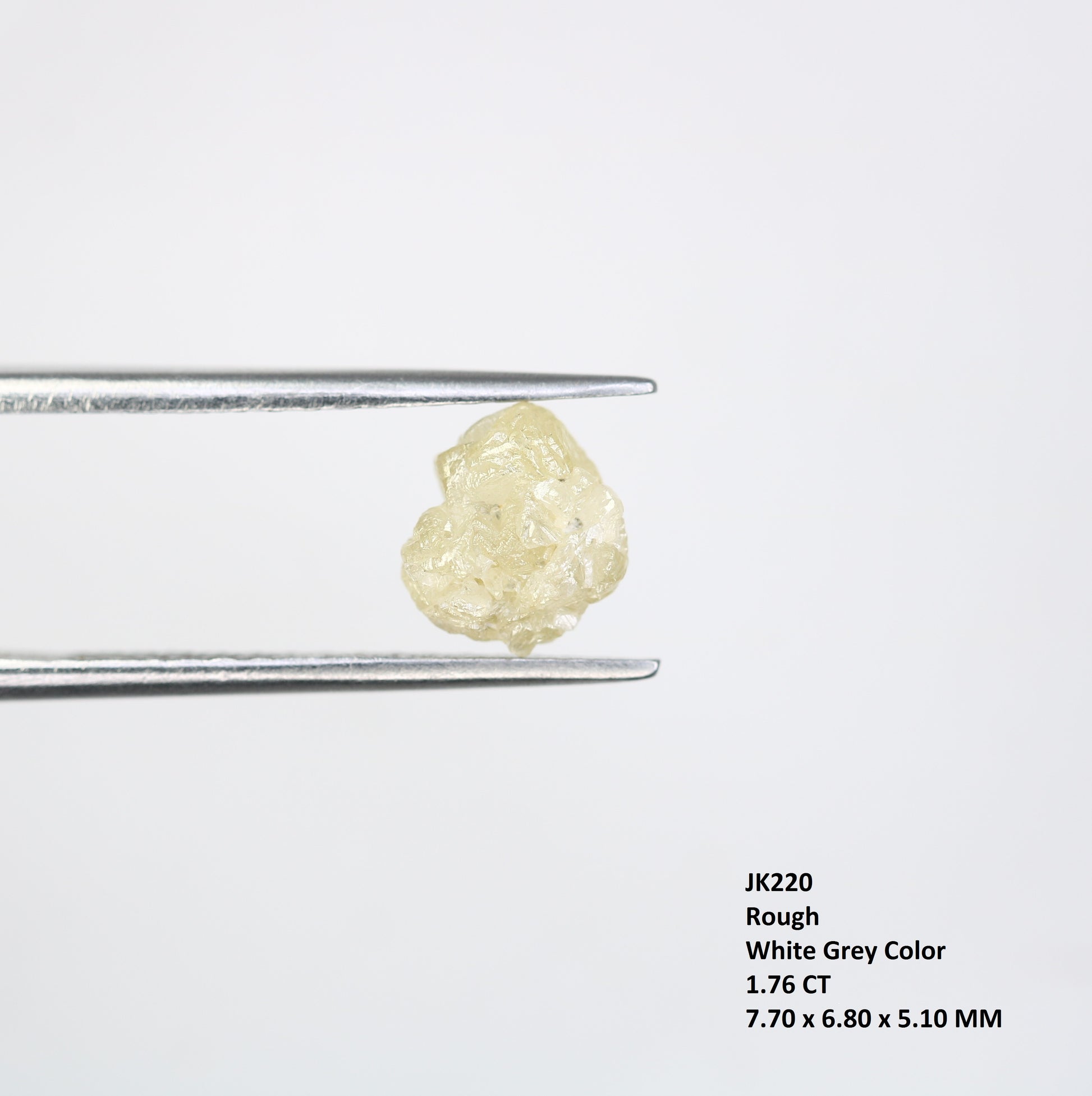 1.76 CT Rough Uncut Raw White Grey Diamond For Engagement Ring - JayKrishna Diamond