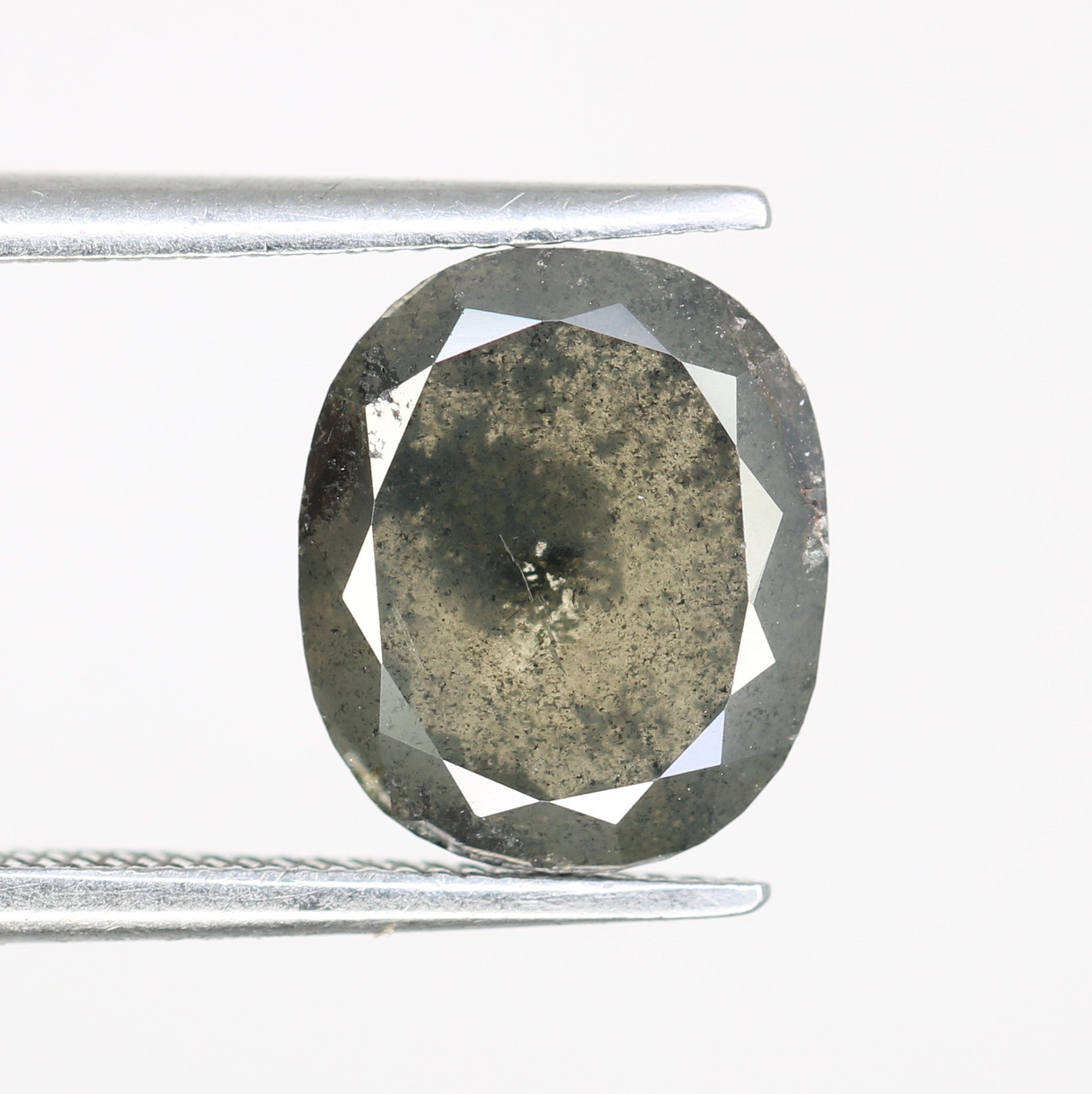 2.67 CT Oval Shape Salt And Pepper Natural Diamond For Engagement Ring - JayKrishna Diamond