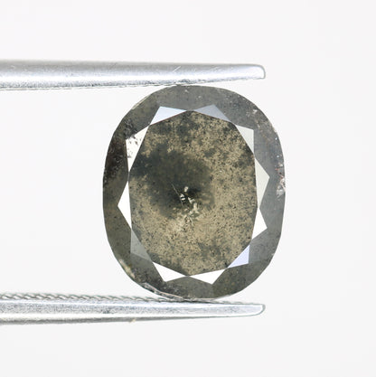 2.67 CT Oval Shape Salt And Pepper Natural Diamond For Engagement Ring - JayKrishna Diamond