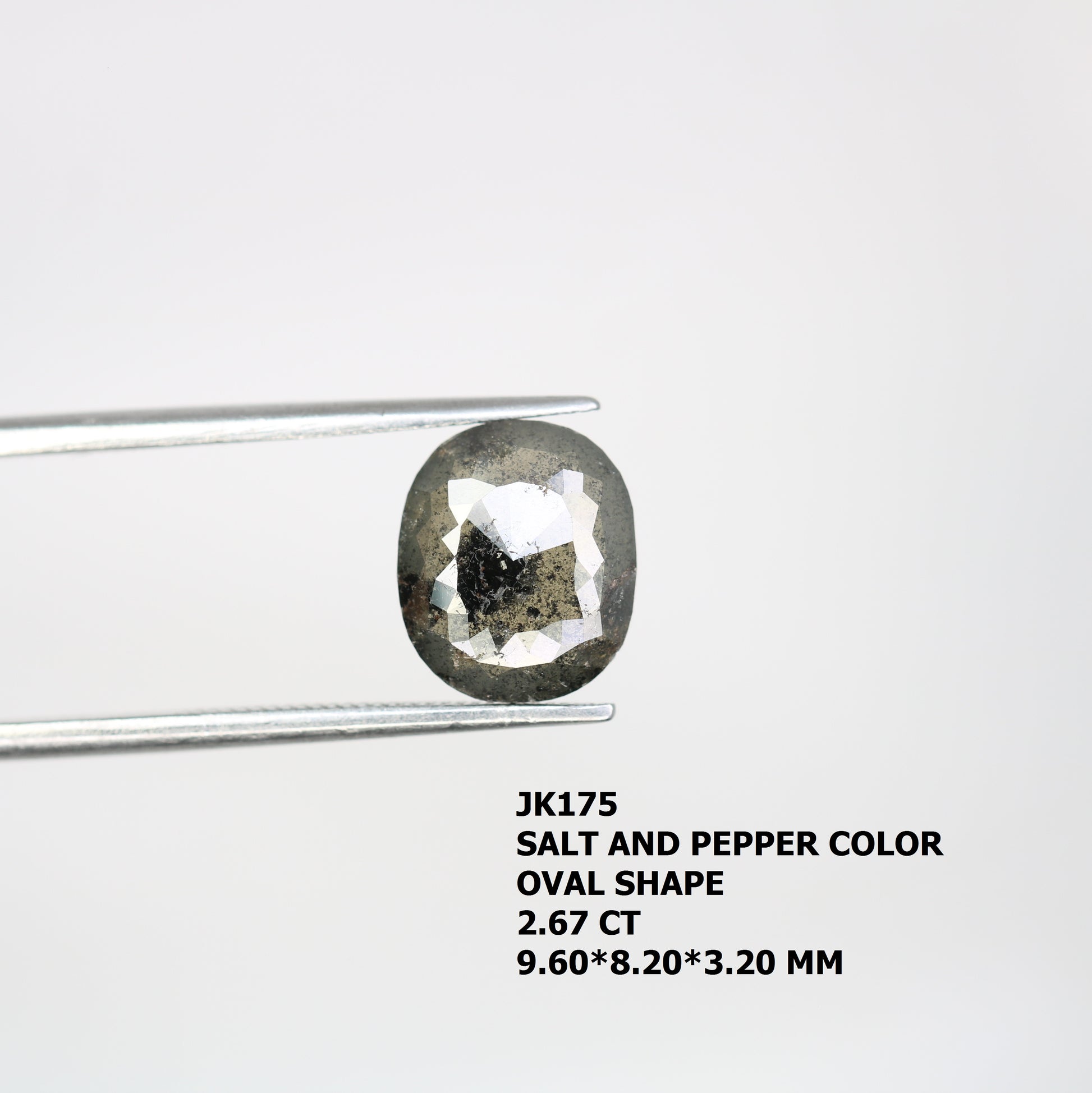 2.67 CT Oval Shape Salt And Pepper Natural Diamond For Engagement Ring - JayKrishna Diamond