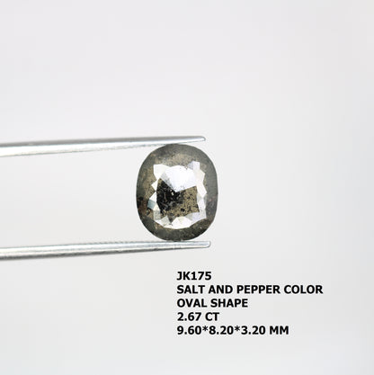2.67 CT Oval Shape Salt And Pepper Natural Diamond For Engagement Ring - JayKrishna Diamond