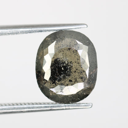 2.67 CT Oval Shape Salt And Pepper Natural Diamond For Engagement Ring - JayKrishna Diamond