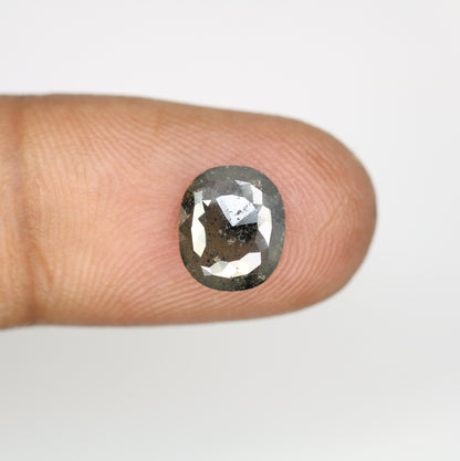 2.67 CT Oval Shape Salt And Pepper Natural Diamond For Engagement Ring - JayKrishna Diamond