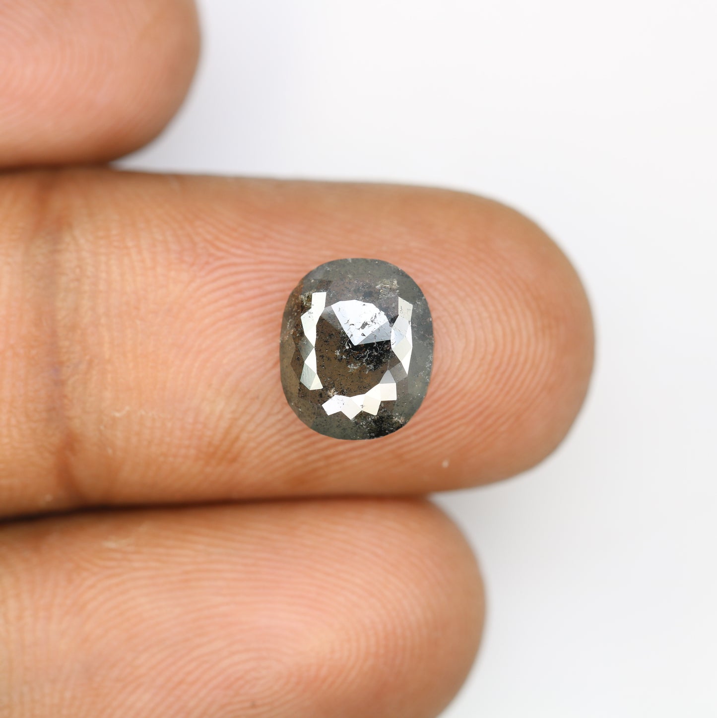 2.67 CT Oval Shape Salt And Pepper Natural Diamond For Engagement Ring - JayKrishna Diamond