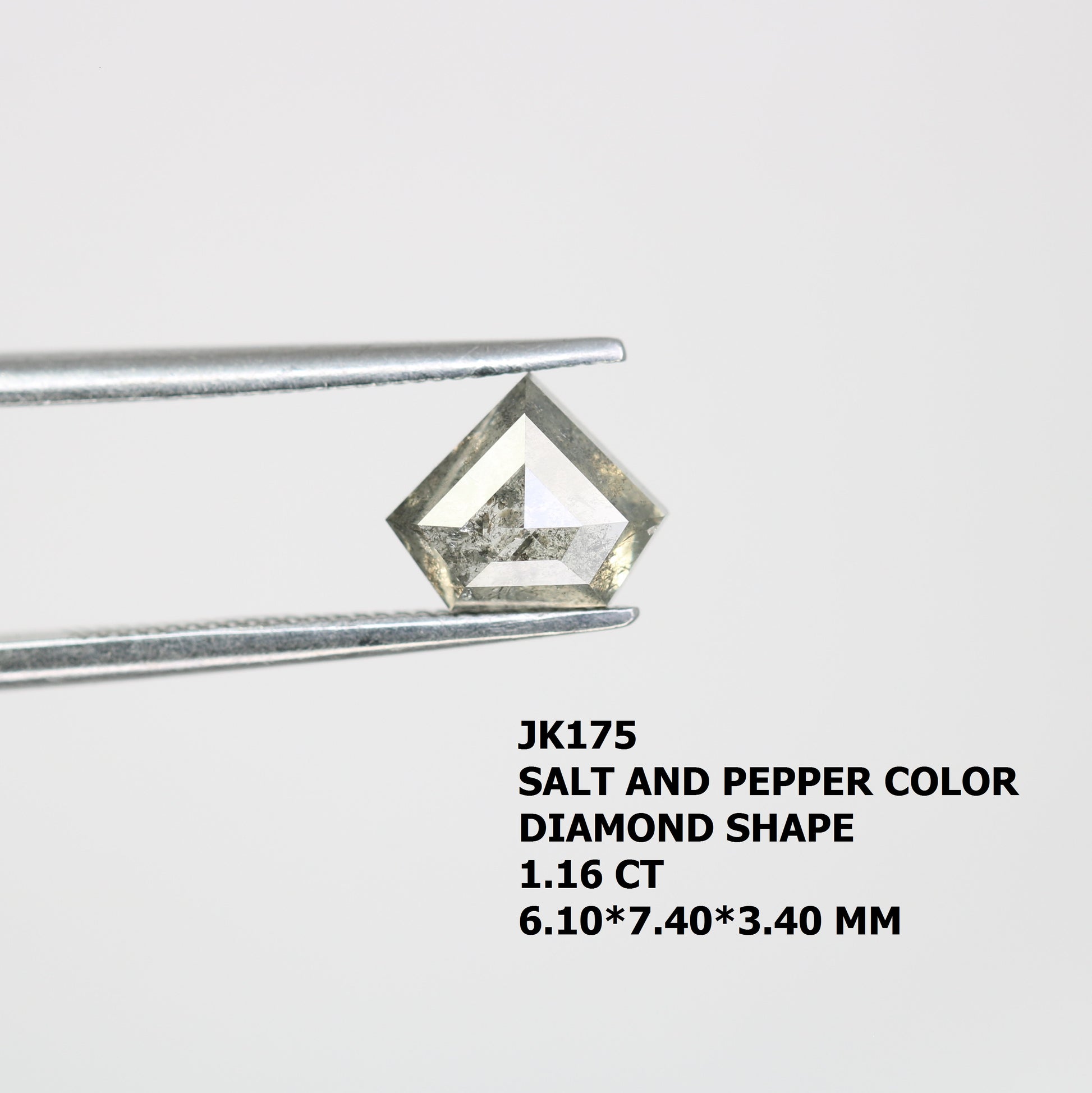 1.16 CT Diamond Shape Salt And Pepper Diamond For Engagement Ring - JayKrishna Diamond