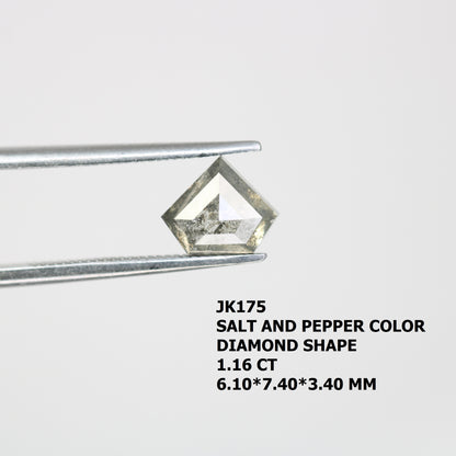 1.16 CT Diamond Shape Salt And Pepper Diamond For Engagement Ring - JayKrishna Diamond
