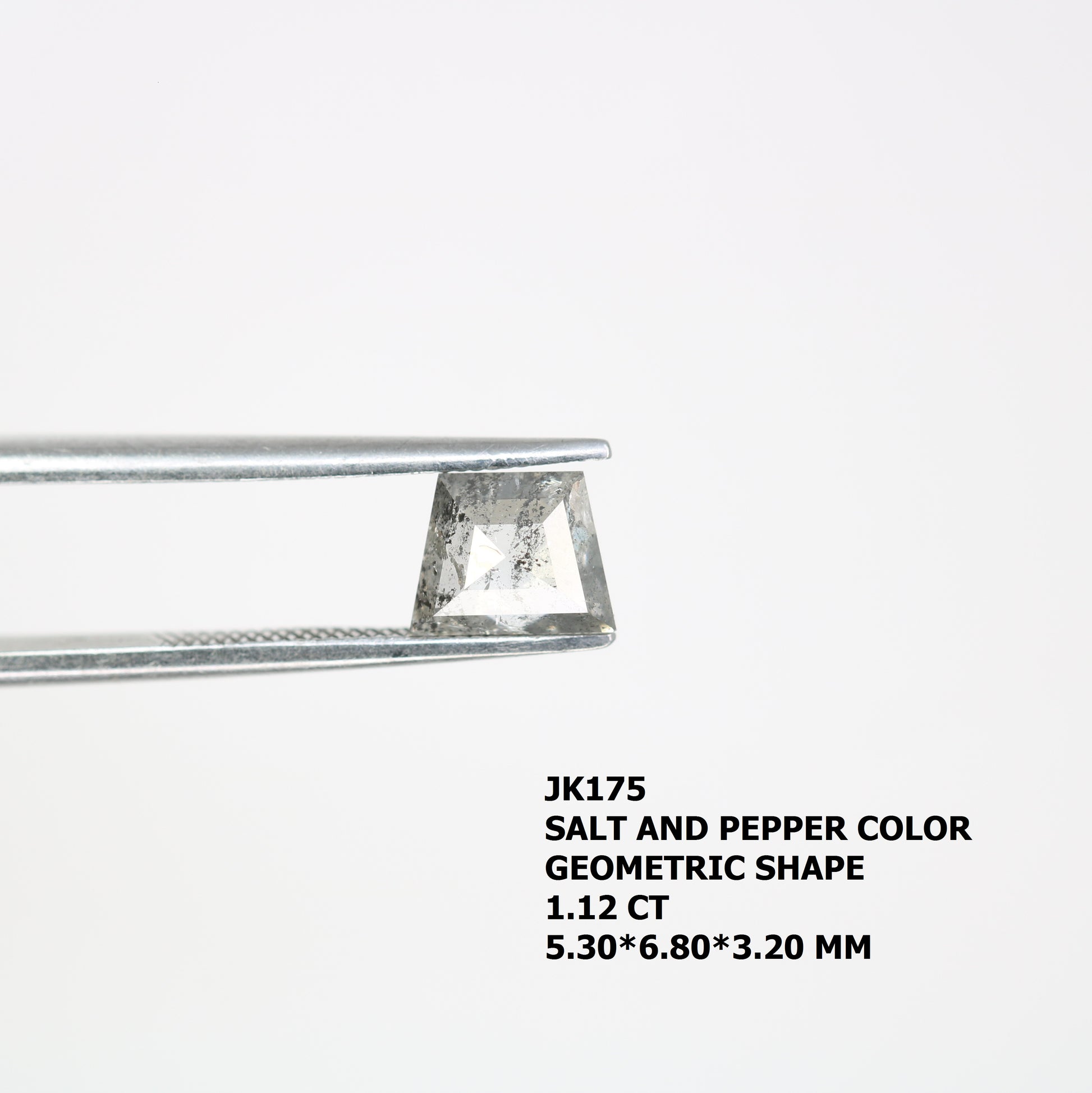 1.12 CT Salt And Pepper Geometric Shape Diamond For Engagement Ring - JayKrishna Diamond
