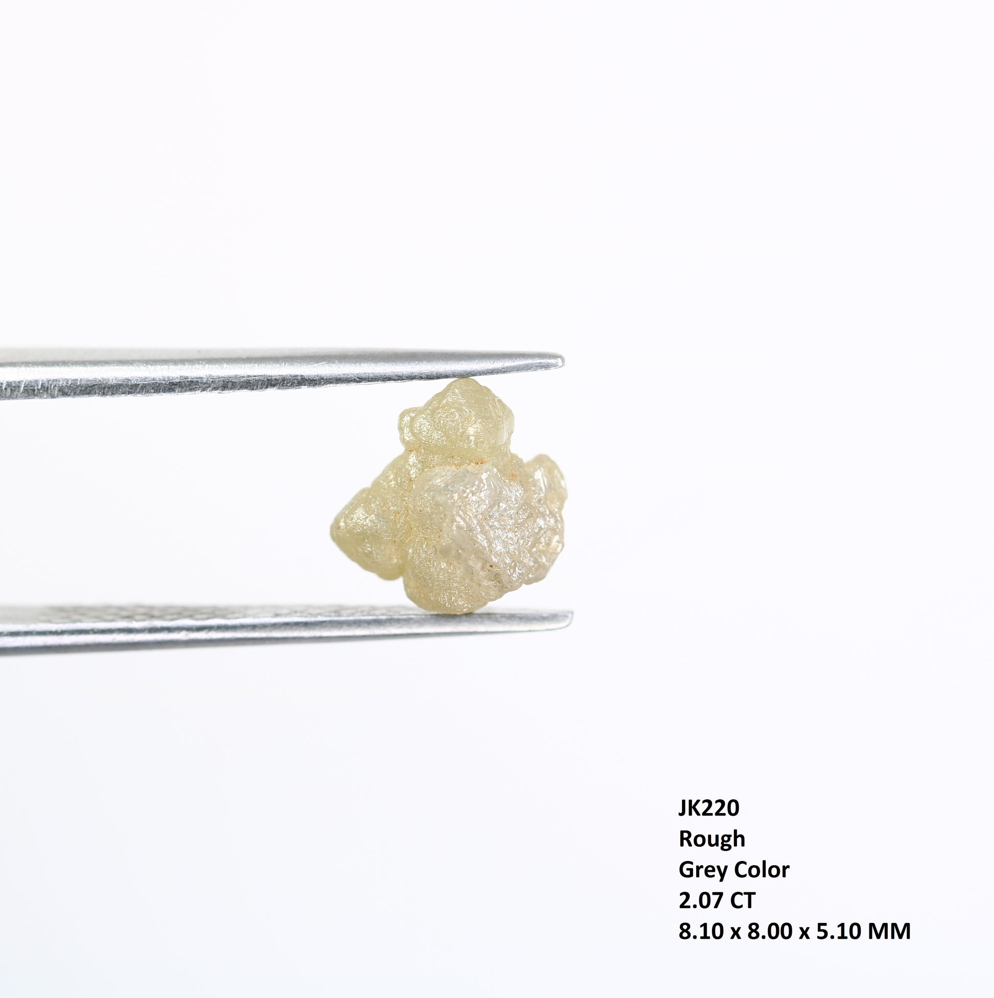 2.07 CT Uncut Grey Rough Diamond For Engagement Ring - JayKrishna Diamond