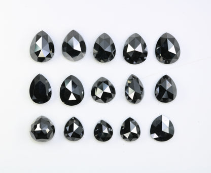 0.59 CT to 1.53 CT Loose Black Pear-Shaped Natural Diamond – Bold Gem for Custom Engagement Rings - JayKrishna Diamond