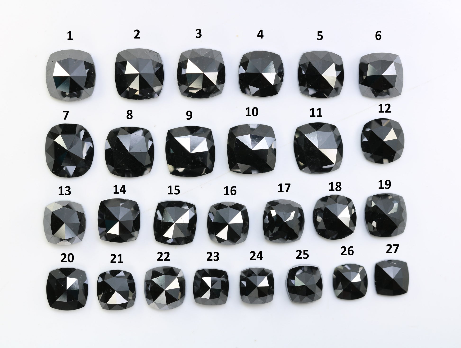 0.49 CT 1.92 CT Cushion Shape Natural Black Diamond For Engagement Ring - JayKrishna Diamond