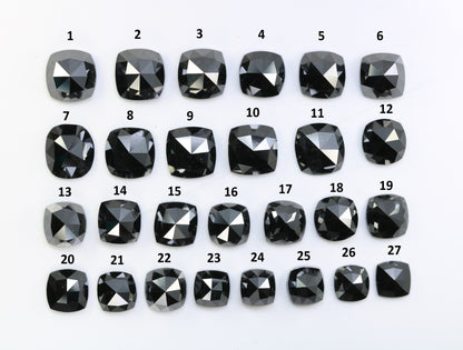 0.49 CT 1.92 CT Cushion Shape Natural Black Diamond For Engagement Ring - JayKrishna Diamond