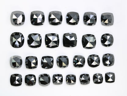 0.49 CT 1.92 CT Cushion Shape Natural Black Diamond For Engagement Ring - JayKrishna Diamond