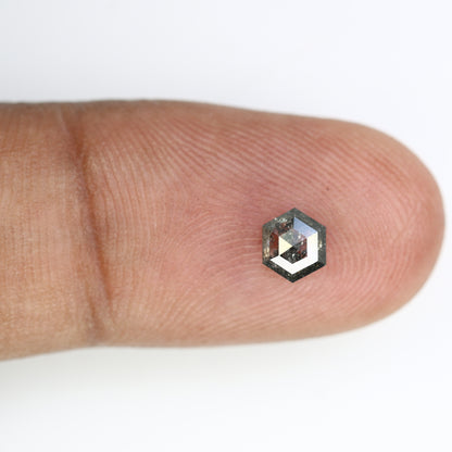 0.58 CT Hexagon-Shaped Salt and Pepper Diamond – Elegant Loose Gem for Unique Proposal Rings - JayKrishna Diamond