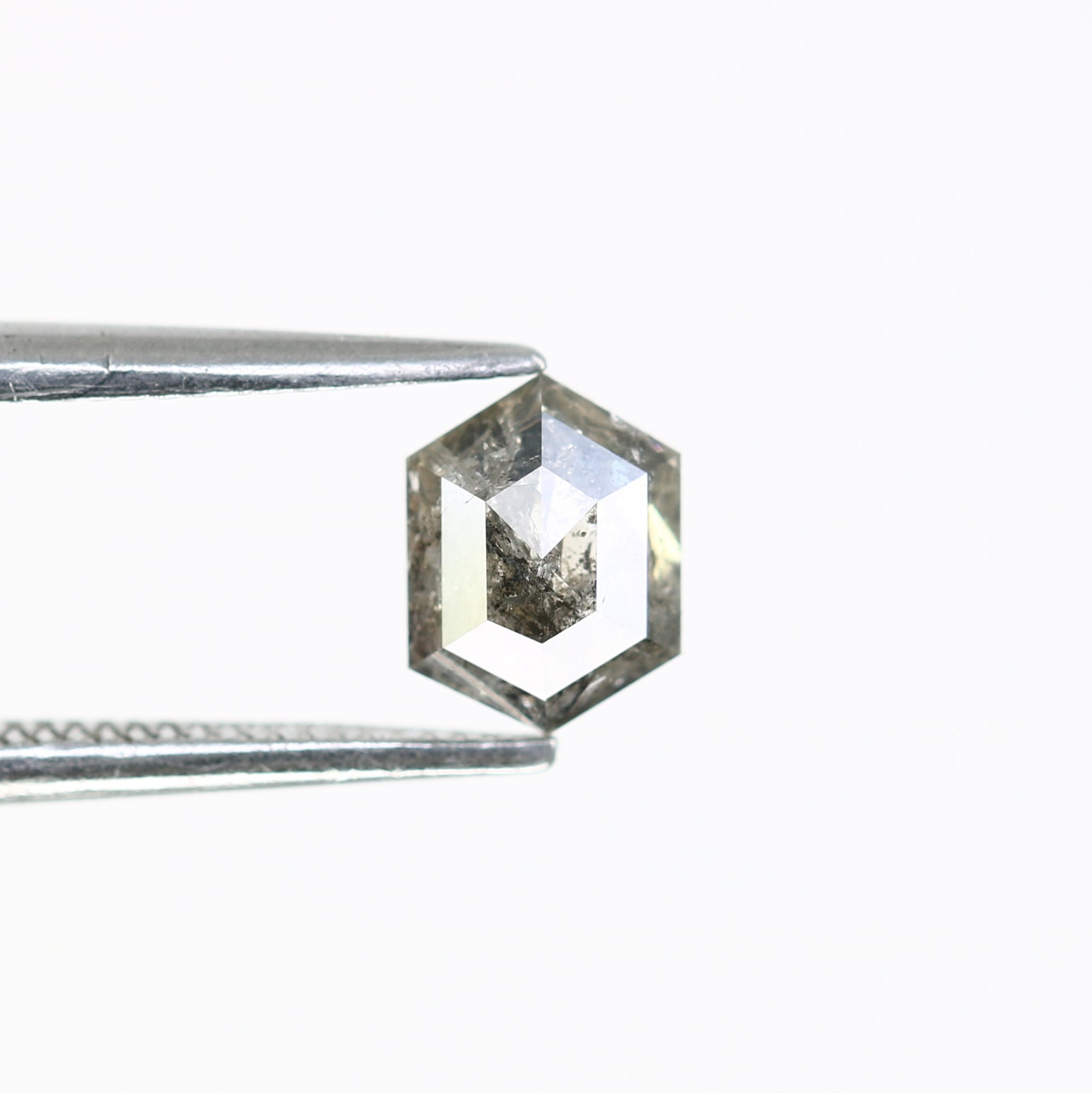 0.72 CT Salt And Pepper Elongated Hexagon Shape Natural Diamond For Engagement Ring - JayKrishna Diamond