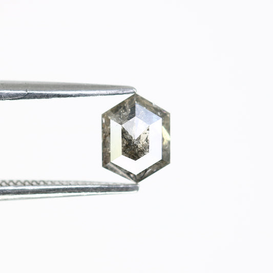 0.72 CT Salt And Pepper Elongated Hexagon Shape Natural Diamond For Engagement Ring - JayKrishna Diamond