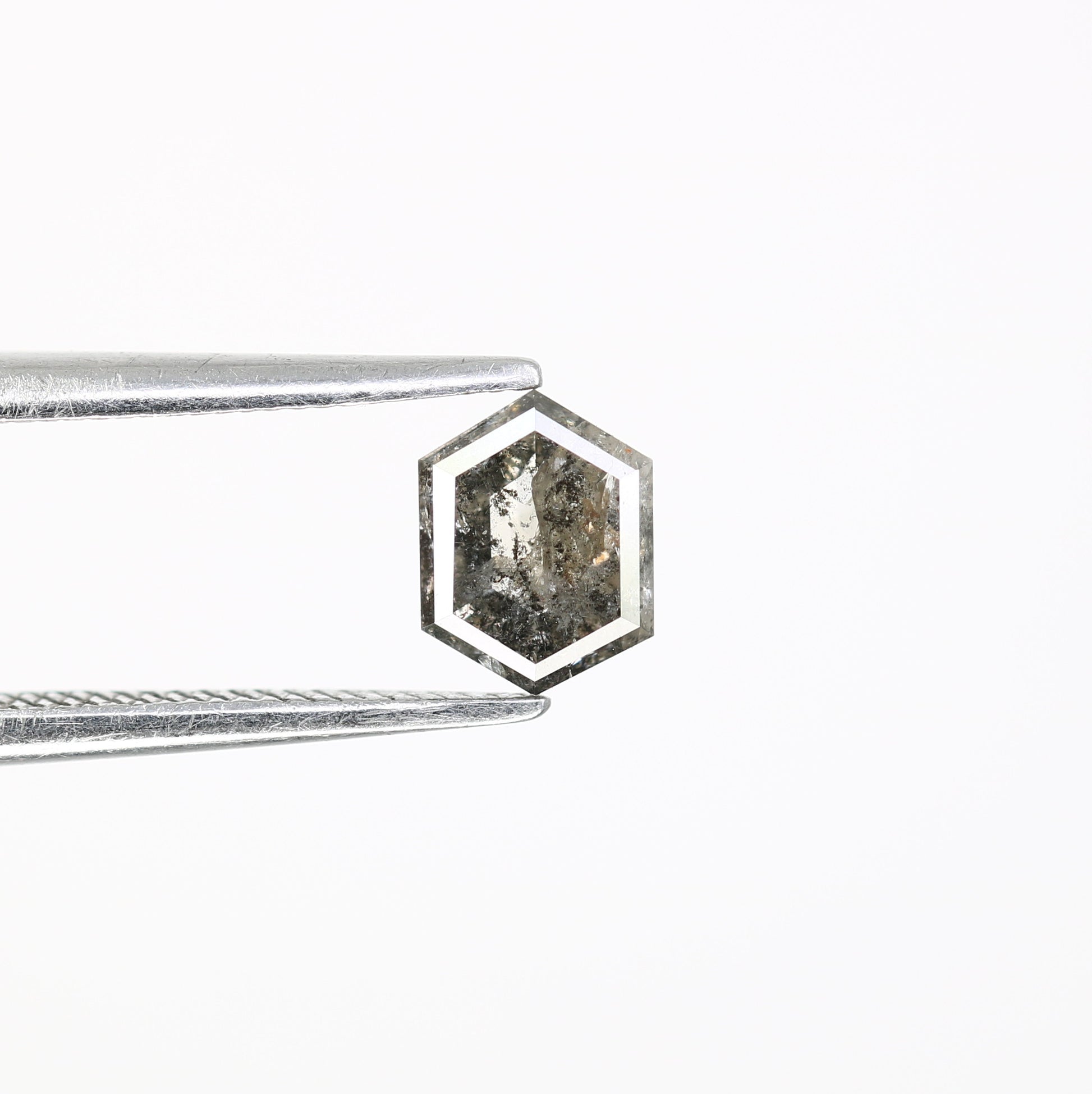 0.72 CT Salt And Pepper Elongated Hexagon Shape Natural Diamond For Engagement Ring - JayKrishna Diamond