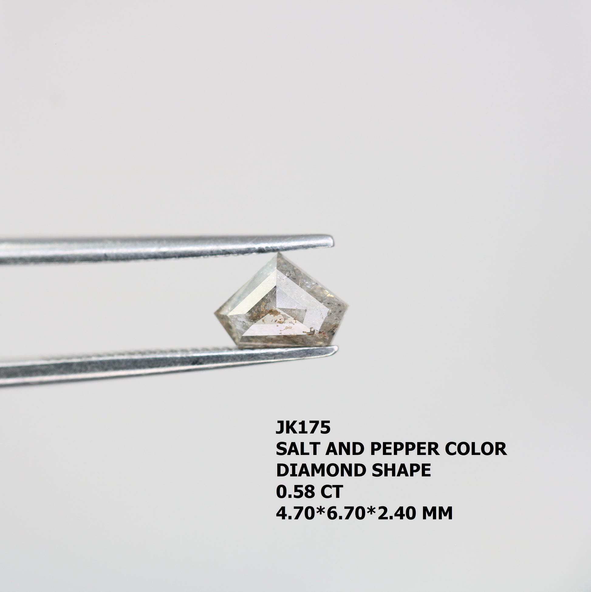 0.58 CT Diamond Cut Salt and Pepper Diamond – Distinctive Loose Gem for Artisan Engagement Rings - JayKrishna Diamond
