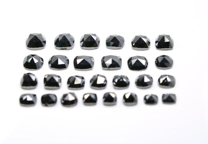 0.49 CT 1.92 CT Cushion Shape Natural Black Diamond For Engagement Ring - JayKrishna Diamond