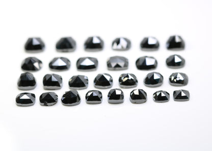 0.49 CT 1.92 CT Cushion Shape Natural Black Diamond For Engagement Ring - JayKrishna Diamond