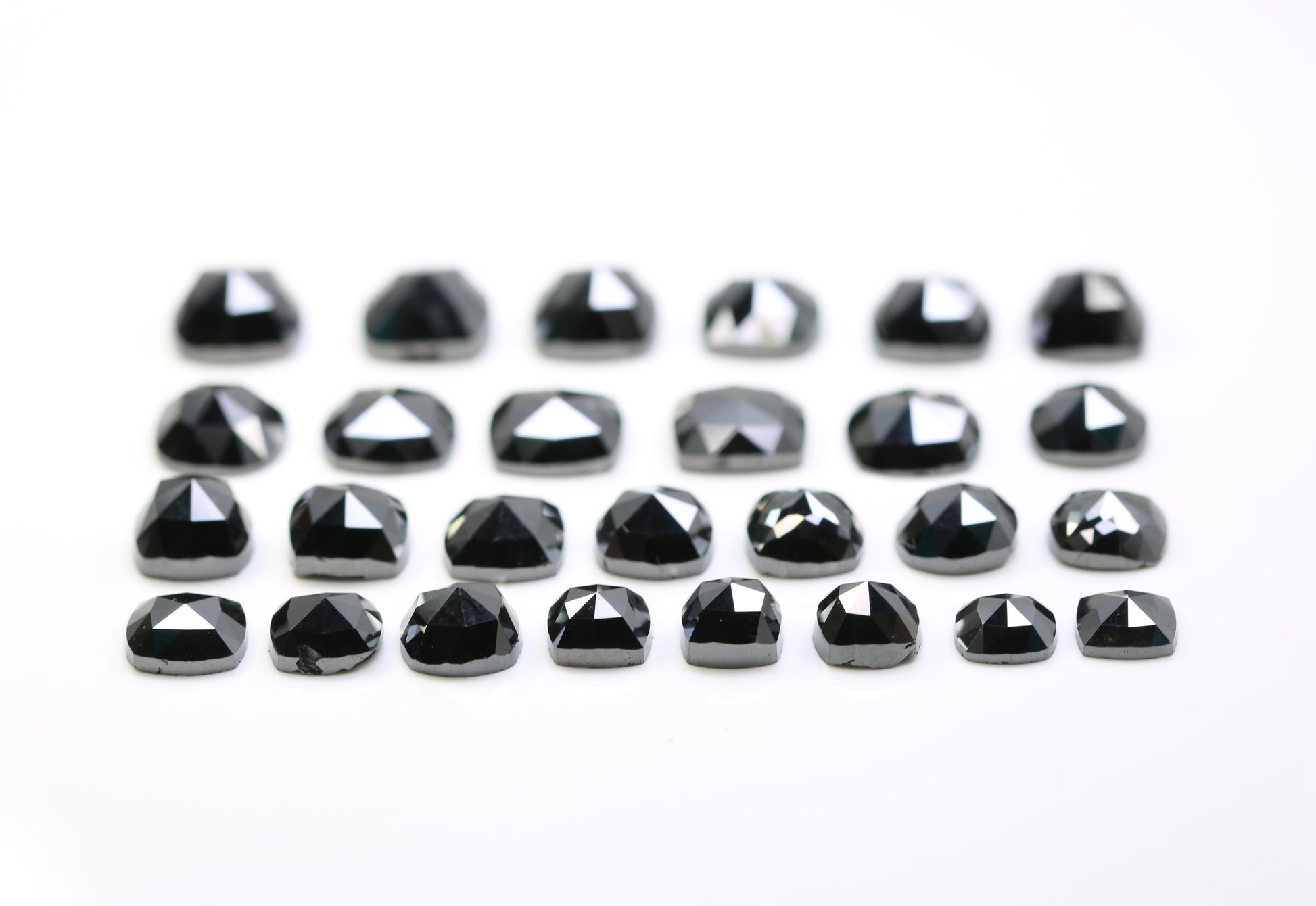 0.49 CT 1.92 CT Cushion Shape Natural Black Diamond For Engagement Ring - JayKrishna Diamond