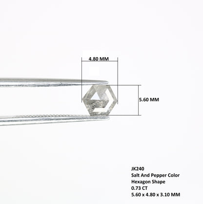 0.73 Carat Hexagon Cut Loose Salt And Pepper Diamond For Engagement Ring - JayKrishna Diamond