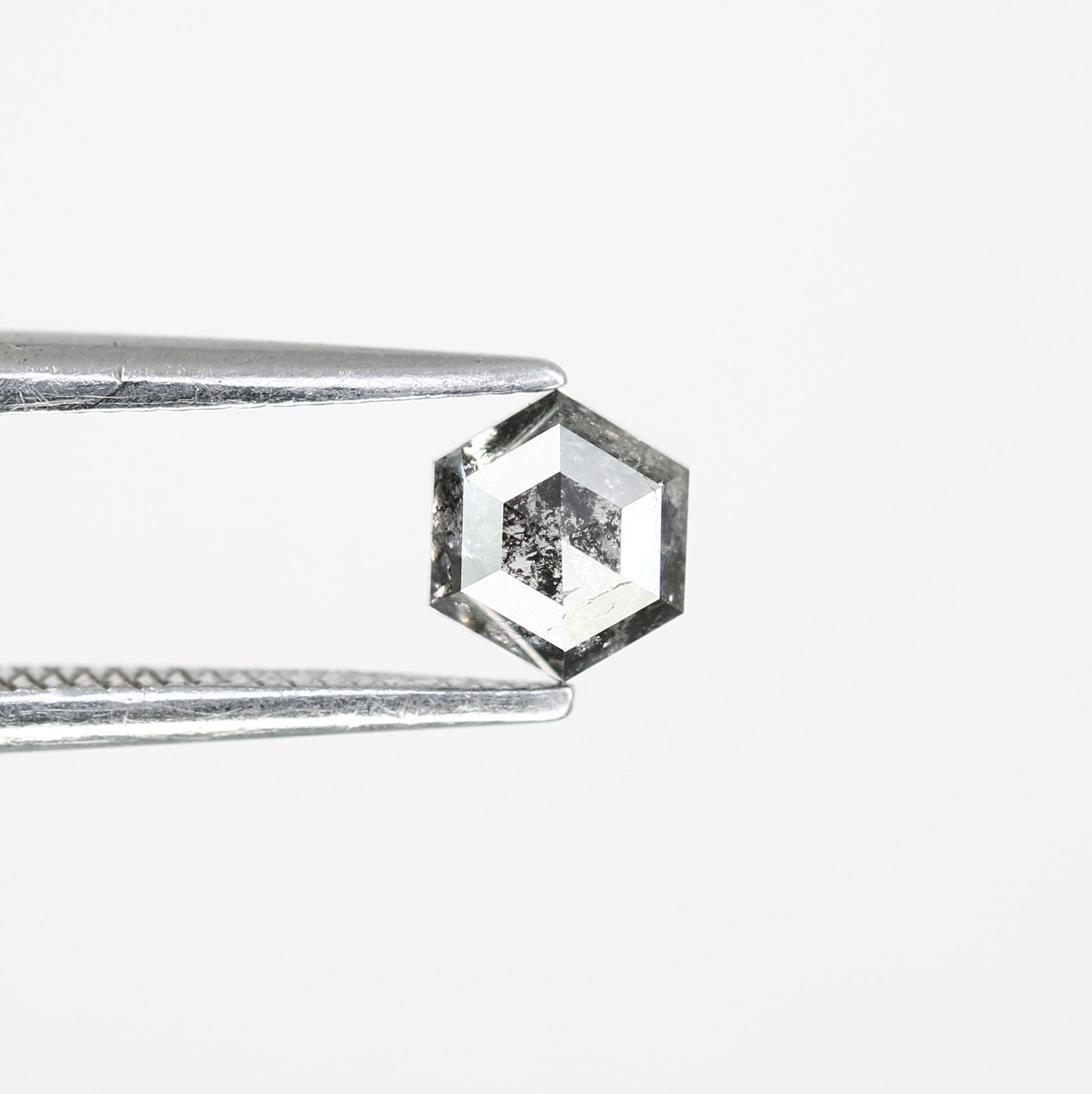 0.49 Ct 4.90 MM Loose Salt And Pepper Hexagon Shaped Diamond For Wedding Ring - JayKrishna Diamond