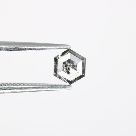 0.49 Ct 4.90 MM Loose Salt And Pepper Hexagon Shaped Diamond For Wedding Ring - JayKrishna Diamond
