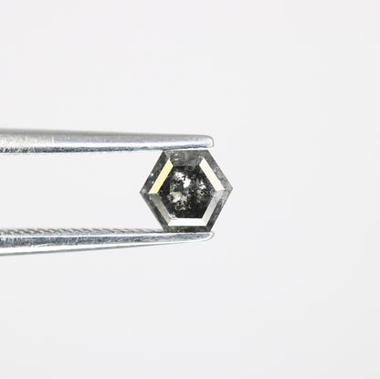 0.49 Ct 4.90 MM Loose Salt And Pepper Hexagon Shaped Diamond For Wedding Ring - JayKrishna Diamond