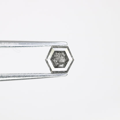 0.49 CT Salt And Pepper 4.60 MM Geometric Shape Diamond For Statement Ring - JayKrishna Diamond