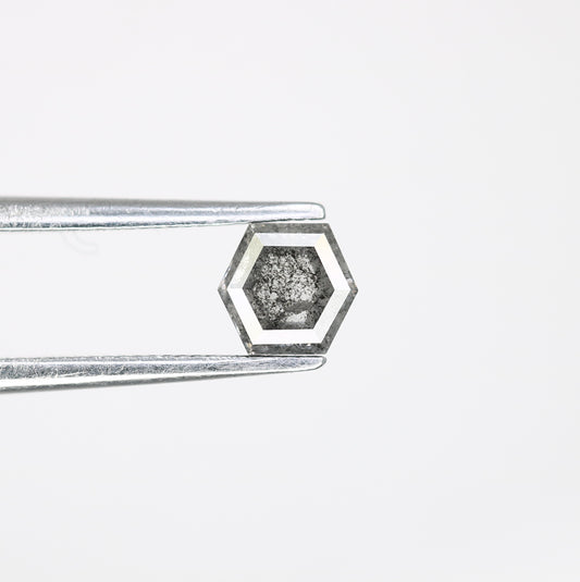 0.49 CT Salt And Pepper 4.60 MM Geometric Shape Diamond For Statement Ring - JayKrishna Diamond